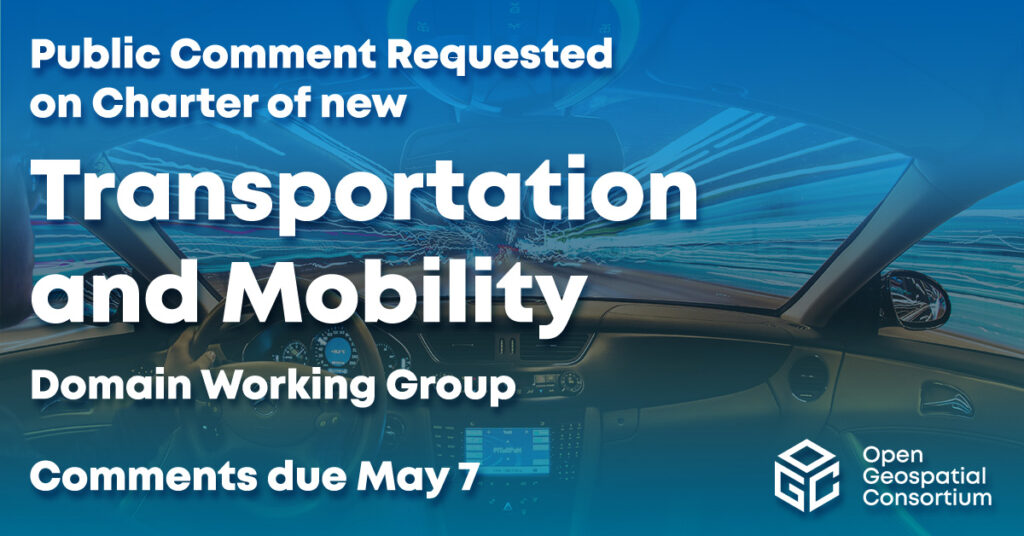 Forespørsel om offentlig kommentar på charter om ny Transportation and Mobility Domain-arbeidsgruppe